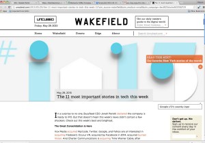 Image 2. WAKEFIELD website, 2015. Screenshot. S. Harford, 2015.